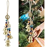 Witch Bells Protection for Door Knob, 13" Hanger Wind Chimes, Christmas Bells for Witchy Home Decor, Witchy Things Clear Negative Energy Witchcraft Supplies (Heath, Soul, Vitality)