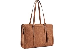 BOSTANTEN Laptop Bag for Women Work Tote Bag 15.6 inch Computer Bag PU Leather Briefcase Large Handbag