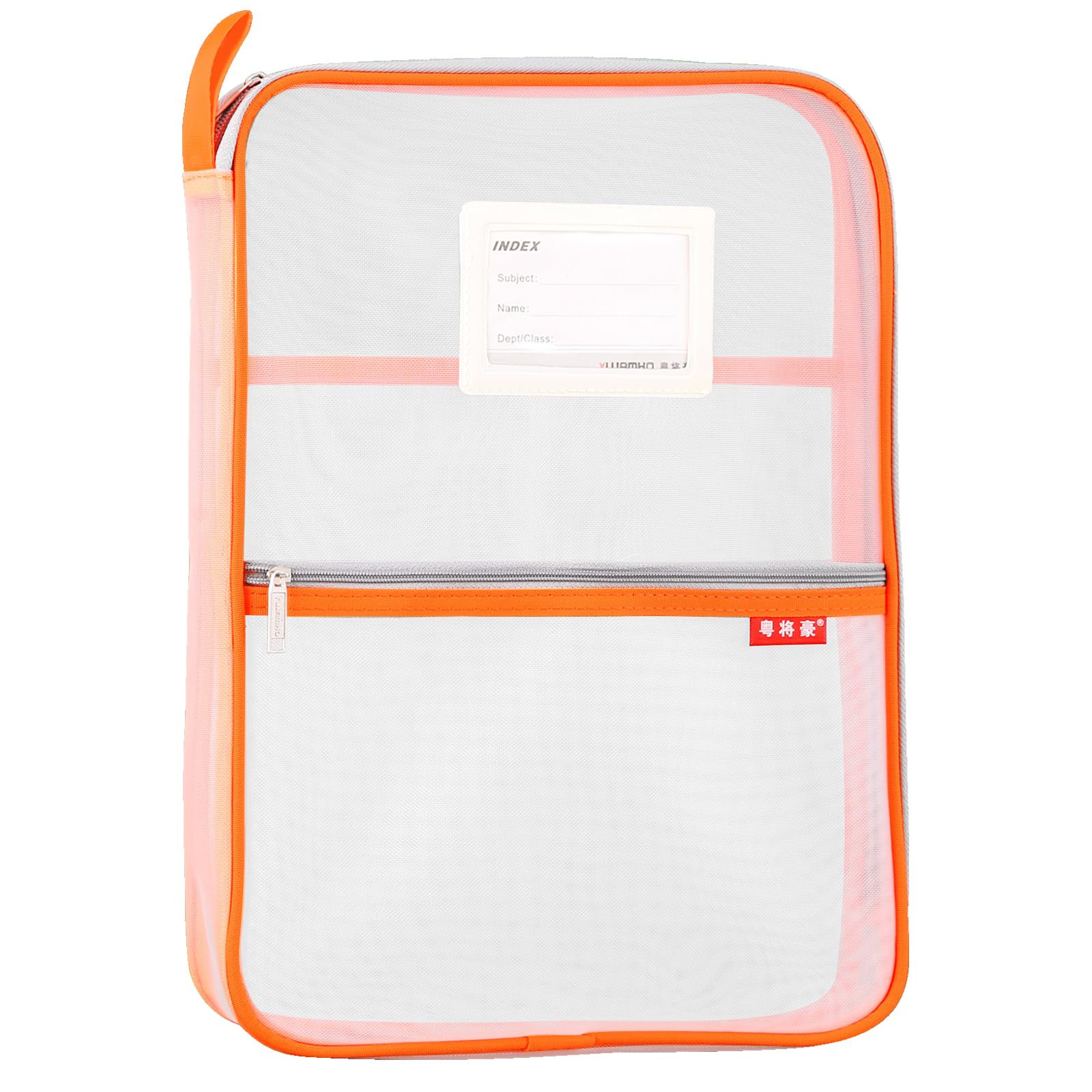 Mesh Document Bag Nylon File Zip Bag Travel A4 Student Homework Office Supplies Orange