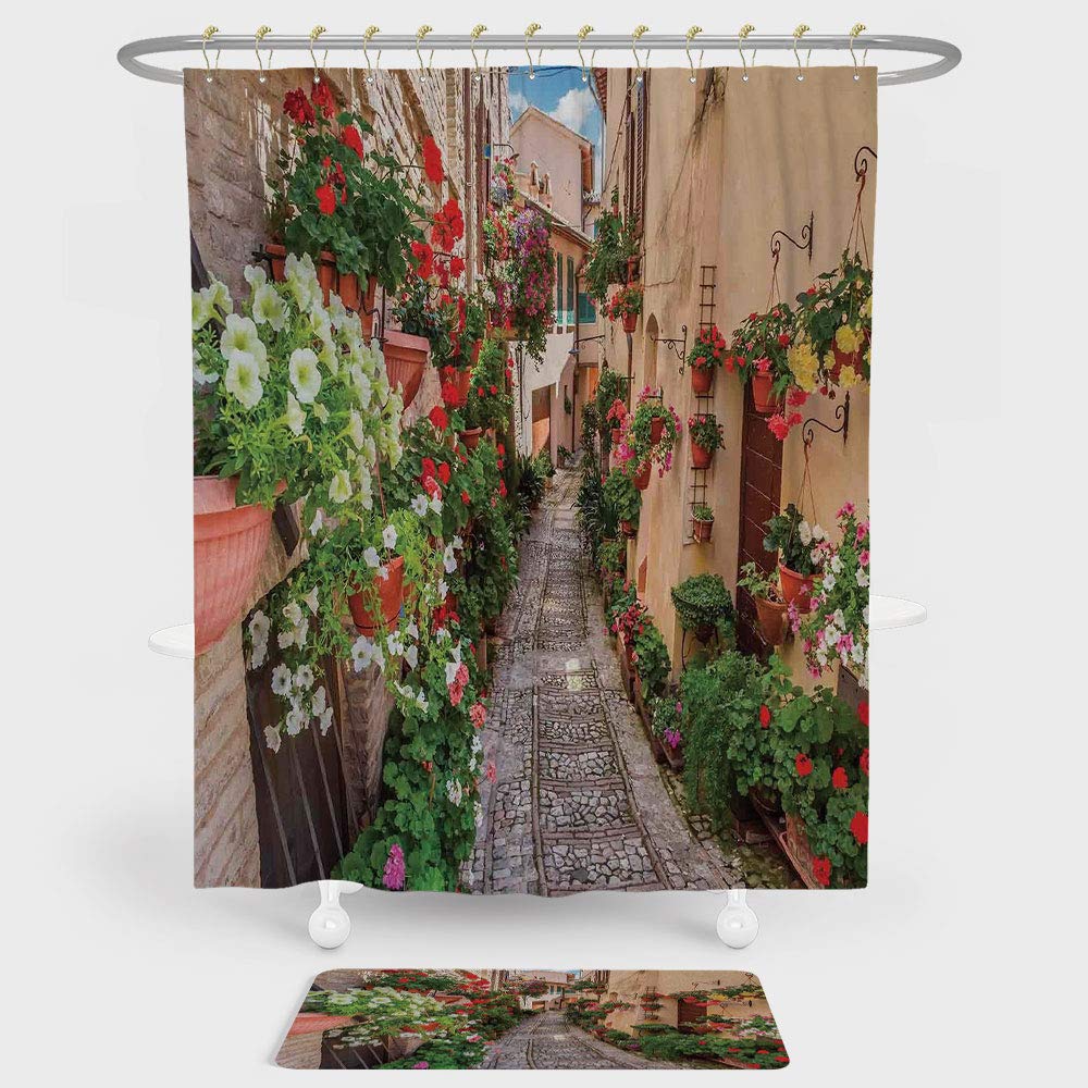 Amazon Com Tuscan Shower Curtain And Floor Mat Combination Set
