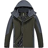 YuKaiChen Mens Rain Jacket Waterproof with Hooded Hiking Coat Lightweight Windbreaker