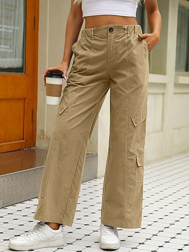 AUTOMET Khaki Pants Women Baggy Cargo Pants Low Waist Jeans y2k