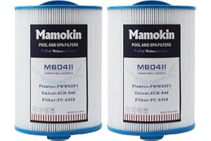Mamokin PWW50 Spa Filter, Replaces 6CH-940，Filbur FC-0359, 817-0050, 25252, 03FIL1400, PWW50P3(NOT PWW50P4), (1 1/2" Coarse Thread), Waterway Front Access Skimmer, SAE Thread Hot Tub Filter 2 Pack