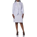 Le Suit Women's 4 Button Jewel Neck Chevron Zipper Pocket
