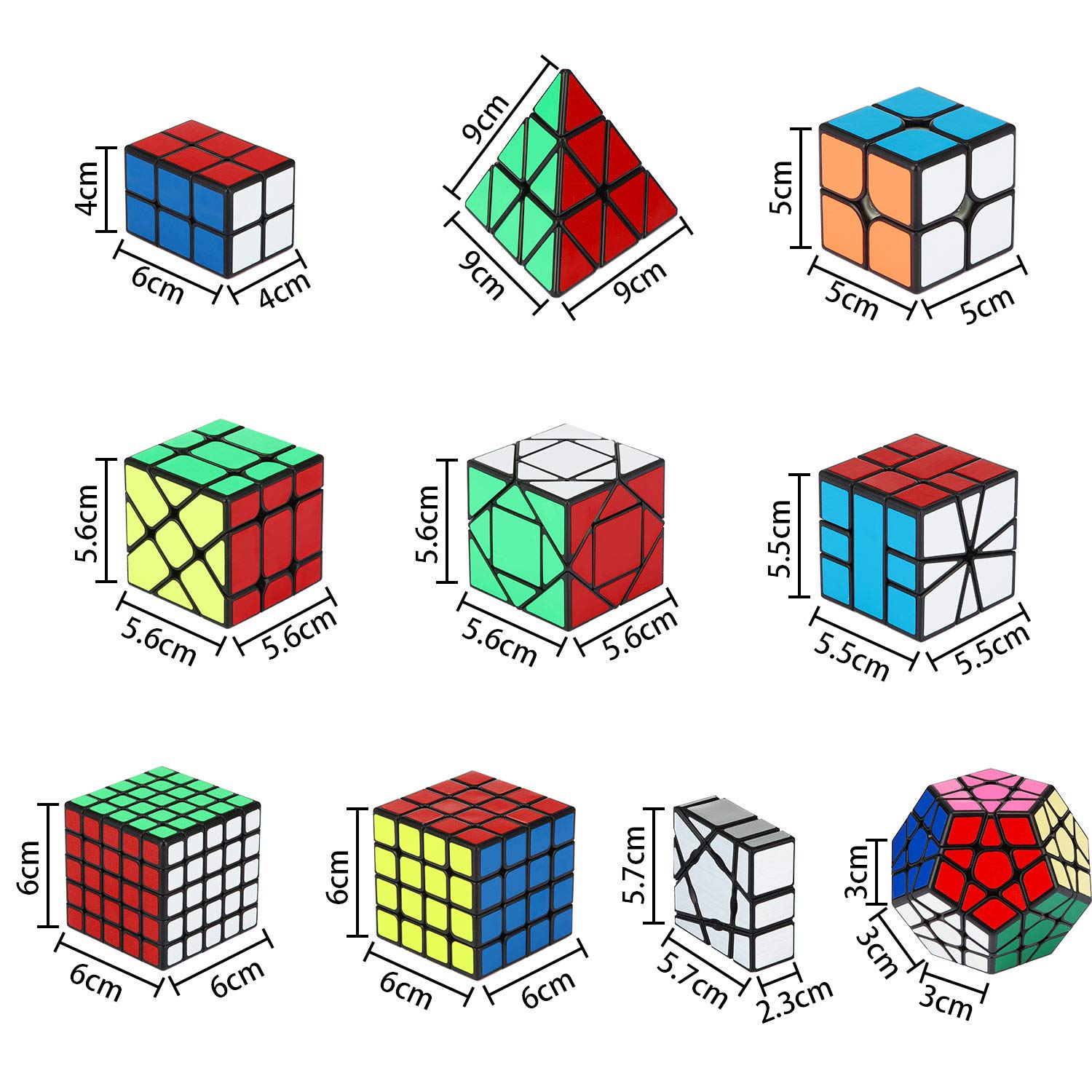 Mua 20 Packs Speed Cube Bundle Set 1x3 2x2 2x3 3x3 4x4 5x5 Megaminx ...