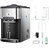 NUNET 3-in-1 Ice Maker Water Dispenser Water Cooler Filled by Water Line w. 10ft Water Inlet Hose 1/2" &1/4" Connector Hot/Co