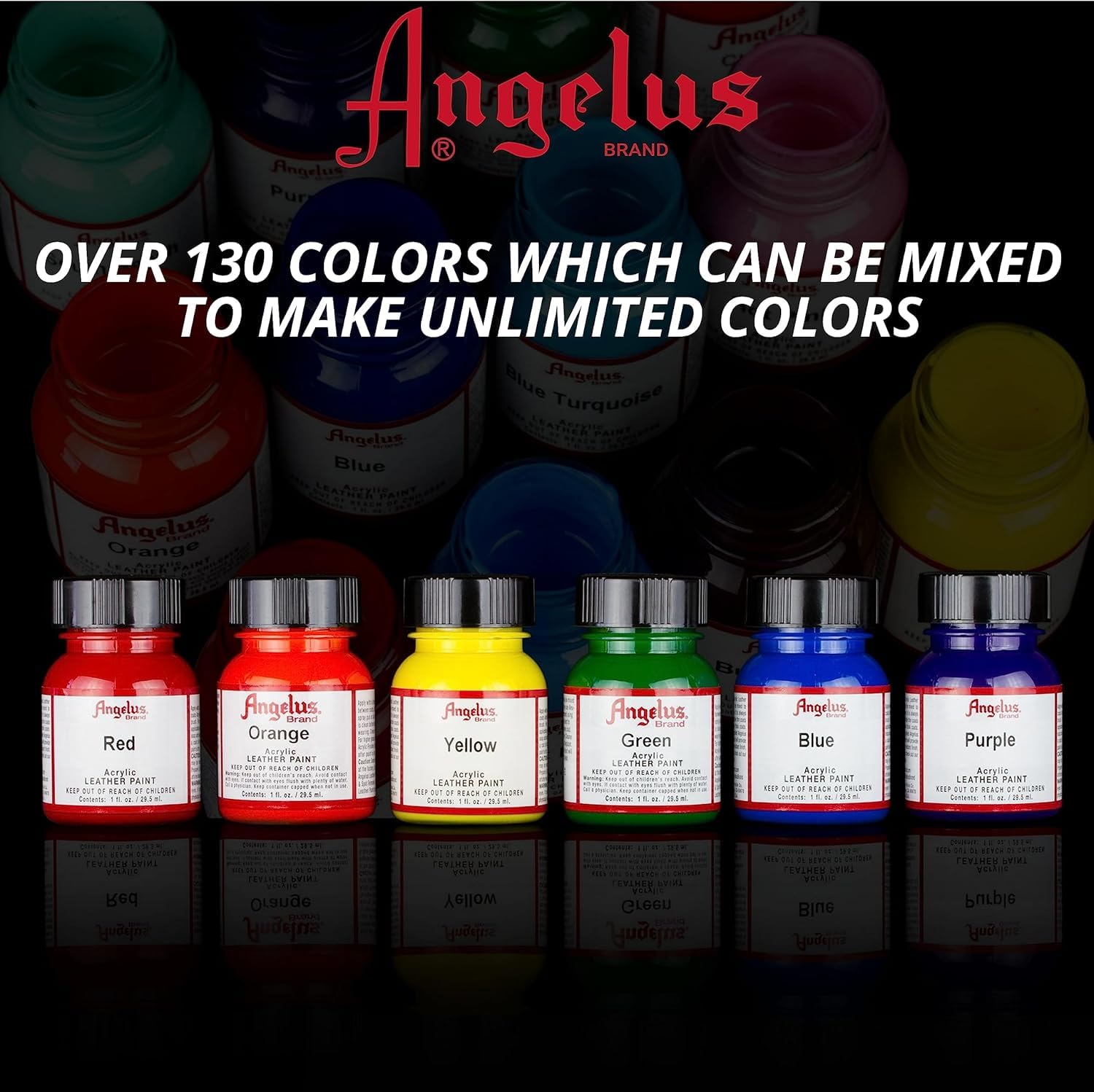 Angelus Acrylic Leather Paint for Shoes, Sneakers, Leather, Canvas, Furniture, and More - 4 fl oz, Black