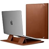 Spigen Valentinus S Protective Laptop Sleeve, 14-Inch, Built-in Stand | For MacBook Neo/Pro/Air M1-M5 (2018-2026) - Classic Brown