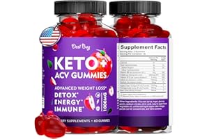 Desi Buy Keto ACV Gummies Advanced Formula with 1000 MG Apple Cider Vinegar for Men & Women Supports Metabolism, ACV Delicious Apple-Flavored Keto Diet, Low-Carb, Made in USA 60 Count