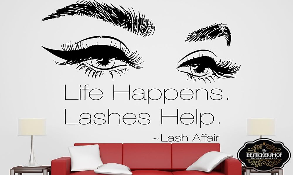 Eyelashes Wall Decal Lashes Decal Eyebrows Decal Lash Decal