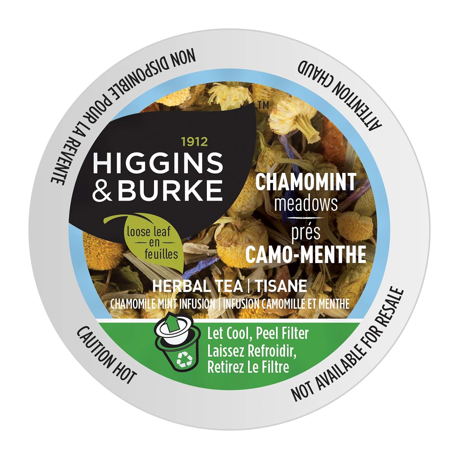 Higgins & Burke Chamomint Meadows, Loose Leaf Herbal Tea, Keurig K-Cup Brewer Compatible Pods, 24 Count
