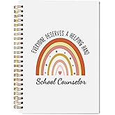 Welshower School Counselor Gifts Notebook Journal 5.5x8.3, Counselor Appreciation Gifts Journal Notebooks for Note Taking, Everyone Deserves a Helping Rainbow Hand Hardcover Spiral Notebook