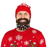 CCINEE Beard Ornaments for Men, 24 pcs Christmas Beard Baubles Ornaments Colorful Mini Jingle Bells with Clips for Mustache Hair Accessories Cosplay Parties and Christmas Decoration for Men and Women