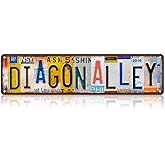 Vintage Wall Decor Diagon Alley Street Sign Metal Tin Signs for Bar Home Man Cave Cafe 16 x 4 Inches