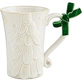 Mud Pie White Christmas Mug, Tree, 12 oz