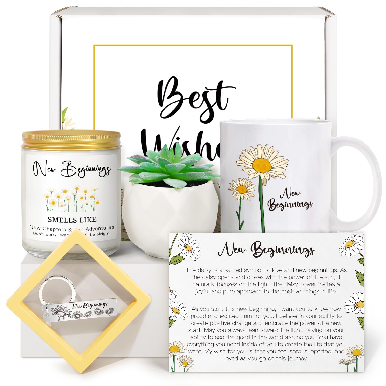 Photo 1 of New Beginnings Box Gifts for Women, Farewell Gifts For Coworkers, Self, New Job Going Away Break Up Divorce Goodbye Good Luck Gift Basket, Self Care Gifts for Women Her Best Friends Sister Mom