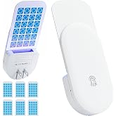 TIENBE Flying Insect Trap, 2 in 1 Indoor Plug-in Fruit Fly Trap, 1 Trap White and 6 Glue Cards, Fruit Fly Traps for Gnat, Moth, Mosquito, Suitable for Every Part of The Home