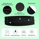 Sularpek 2 Pack Headbands Women Men Soft Stretchy Fabric Hair Band Black Brown view 3
