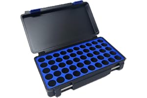 GENERIC 3D Printed - 3ml Vial Storage Case - Freezer Safe Hard Shell Peptide Case for Home, Fridge, Travel (Black/Blue, 50 3ml Vials)