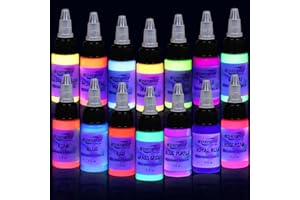 14 Color Tattoo Ink Set 1/2(15ml)/Bottle GTARTISTOO Professional Tattoo Fluorescent Ink Tattoo Inks Pigment Kit