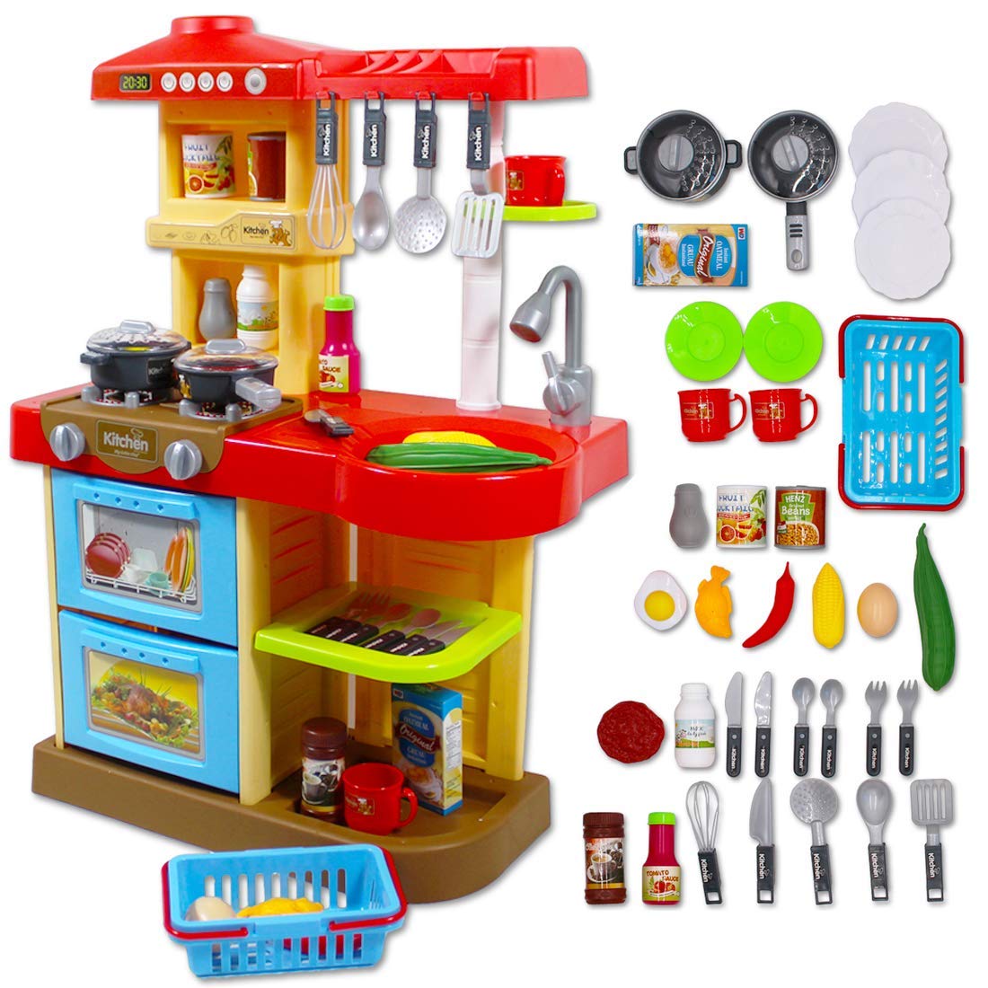Delex® Toddler Kitchen Playset Red My Little Chef With 30 Accessories