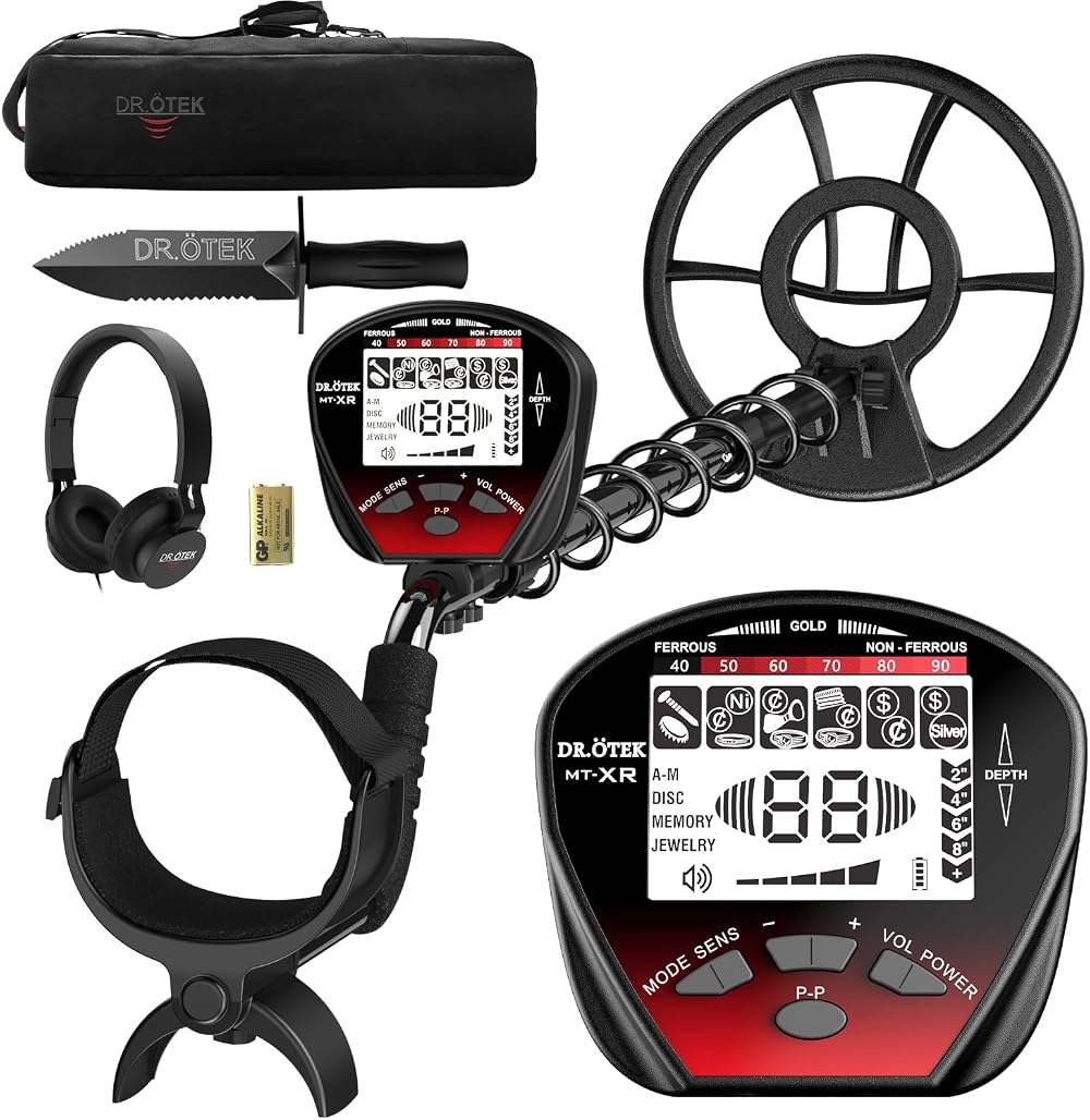 DR.ÖTEK Metal Detector Adults Professional Lightweight Pinpoint Memory Mode