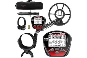 DR.ÖTEK Metal Detector for Adults Waterproof, Professional Gold Detector Kit with High Accuracy, 10" IP68 Coil, Backlight LCD Display, 5 Modes, Advanced DSP Chip for Treasure Hunting, MTXR-Red
