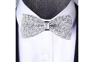 Men's Sparkling Rhinestone & Sequin Pre-Tied Bow Ties with Adjustable Length for Weddings, Parties, Banquets, and Graduations