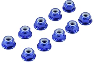 Apex RC Products 4mm Serrated Aluminum Nylon Wheel Nuts Set - 6 Colors to Choose from