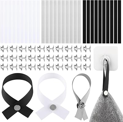 AILUYA 30-Pack Towel Hanger Set with Metal Clips, Black/White/Grey