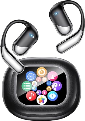 Auscultadores tradutores de IA em tempo real com ecrã LCD, tradutor instantâneo de voz em 198 línguas, design aberto, Bluetooth 6.1, bateria 60 h, ideais para viagens, reuniões e aprendizagem