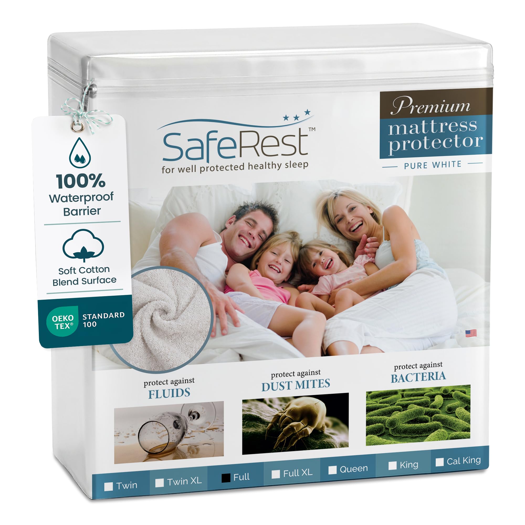 SafeRest Waterproof Full Size Mattress Protector