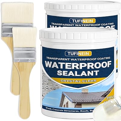 Tufinein Liquid Waterproof Sealant Clear 2x1kg Invisible Anti-Leak