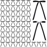 Daifunli 60 Pcs Satin Ribbon Bows 4 x 5.5 Inches Self Adhesive Satin Bows for Gift Wrapping Premade Ribbon Bows with Double Sided Tape for Crafts Birthday Christmas Party Gift Wrap (Black)