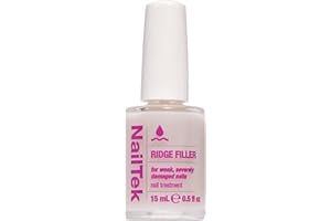 Nail Tek Ridge Filler Formula 4 – Clear Ridge Filler for Nails, Base Coat, Nail Strengthener Polish for Weak & Damaged Nails, 0.5 fl oz