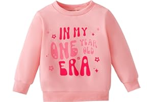 BOIZONTY Baby Girl First Birthday Outfit in My One Year Old Era Sweatshirt Tops Cute Fall Shirt Girls 1st Birthday Clothes