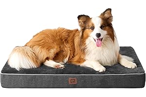 EHEYCIGA Orthopedic Memory Foam Dog Beds for Extra Large Dogs with Removable Waterproof Liner, Dark Grey, 41x27