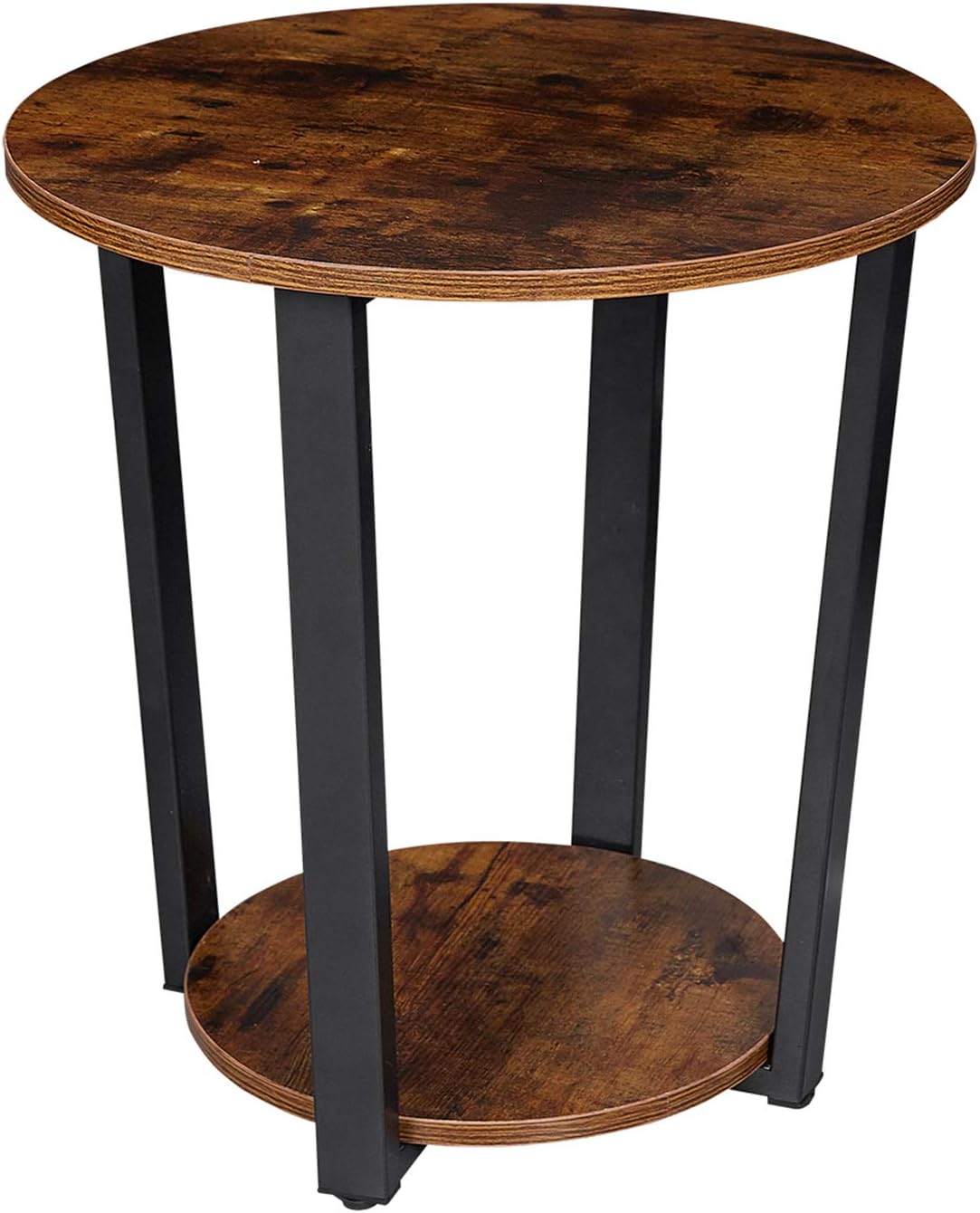 Amazon Com Nxn Home Industrial Side Table 2 Tier Modern Round