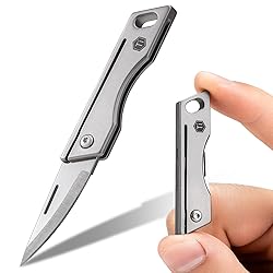 KeyUnity KK06 Mini EDC Pocket Knife, Small Titanium