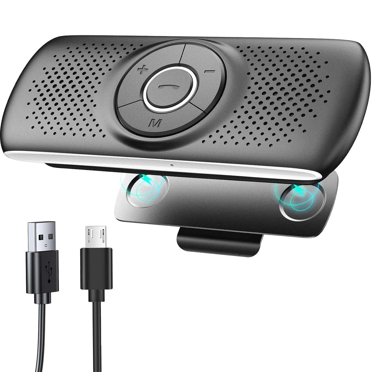 LETRADE Hands Free Car Phone Kit Bluetooth,Support Siri Google Assistant Voice Commands Calls,GPS, Music with TF Card Slot, Magnetic Clip, Automatic Connection,for Android & iOS Phones
