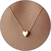 Joy-D Initial Necklaces for Women - 18k Pure Gold Heart Necklace - Delicate Tiny Gold Heart Pendant for Special Occasions - Gold initial necklace for women