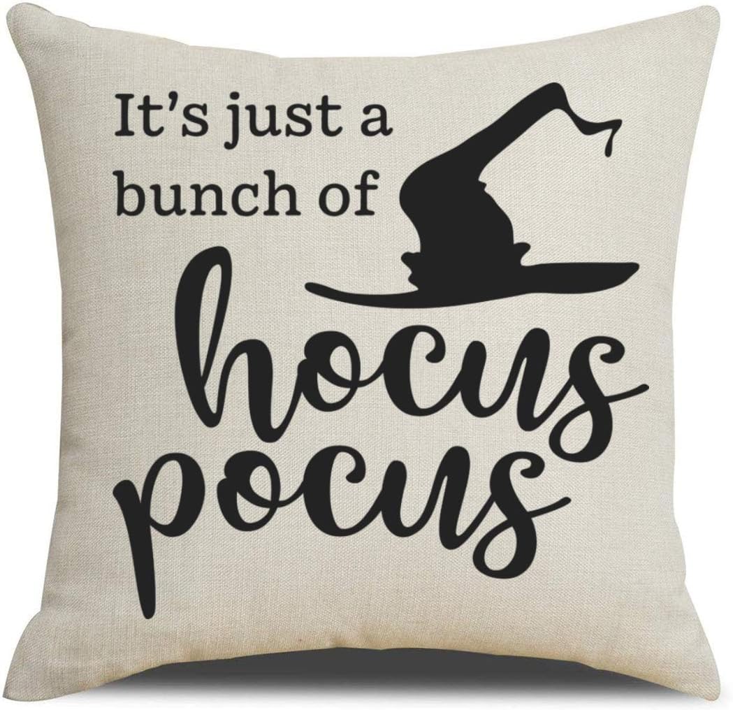 PSDWETS Fall Decor Throw Pillow Covers Set of 4 with Halloween Decorations Quotes Cotton Linen Home Pillow Covers 18 x 18 Inches for Rustic Modern Farmhouse: Home & Kitchen