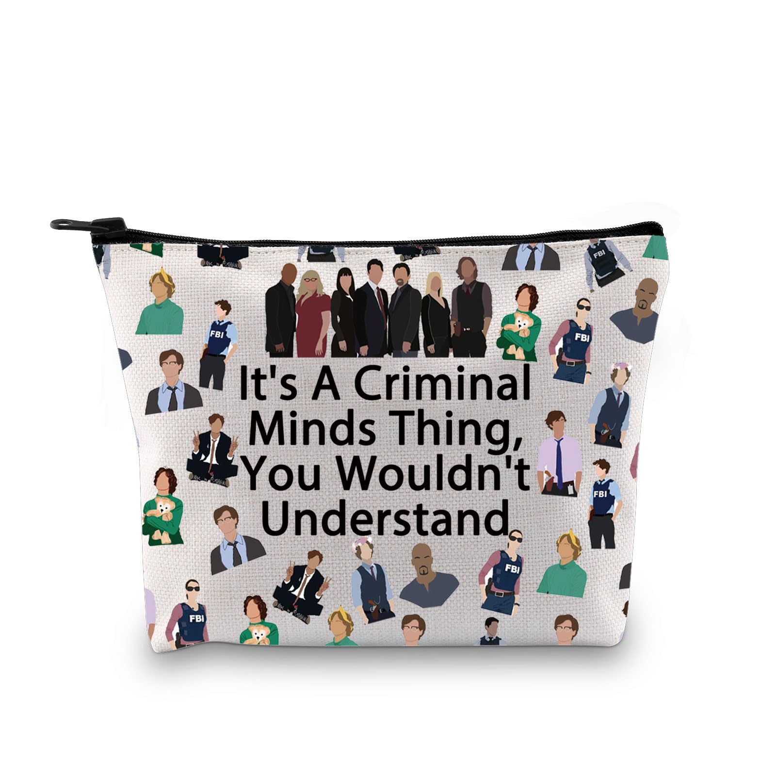 Criminal TV Show Inspired Makeup Bag Criminal Thing Cosmetic Bag Criminal Fans Gift (Criminal Thing)