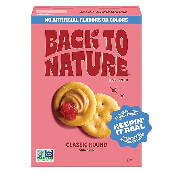 BACK TO NATURE CLASSIC ROUND CRACKERS, NON-GMO, VEGAN...