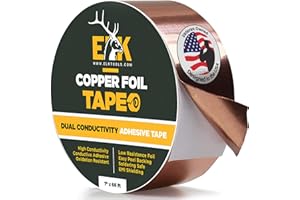 ELK Copper Foil Tape - 1” x 66ft - with Conductive Adhesive for Guitar, Crafts, Electrical Repairs and Grounding - Conductive Copper Tape