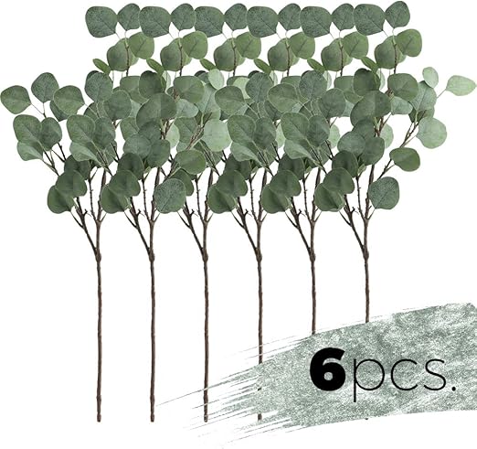 Amazon Com 6 Eucalyptus Stems Decorative Artificial Faux Fake