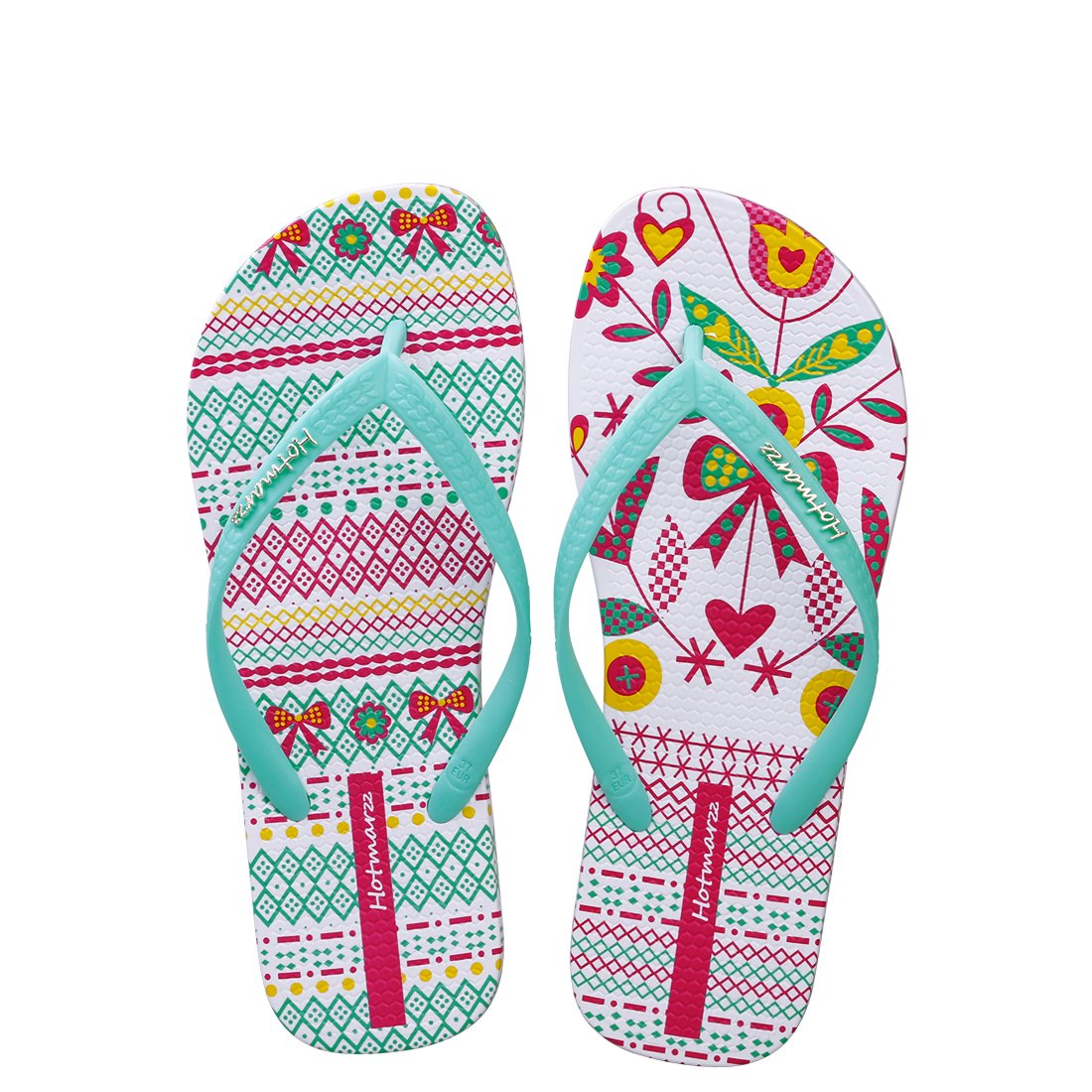 Buy Hotmarzz Women's Flower Leaves Heart Print Series Flip Flops Sandals  Beach Slippers Online at desertcartAngola