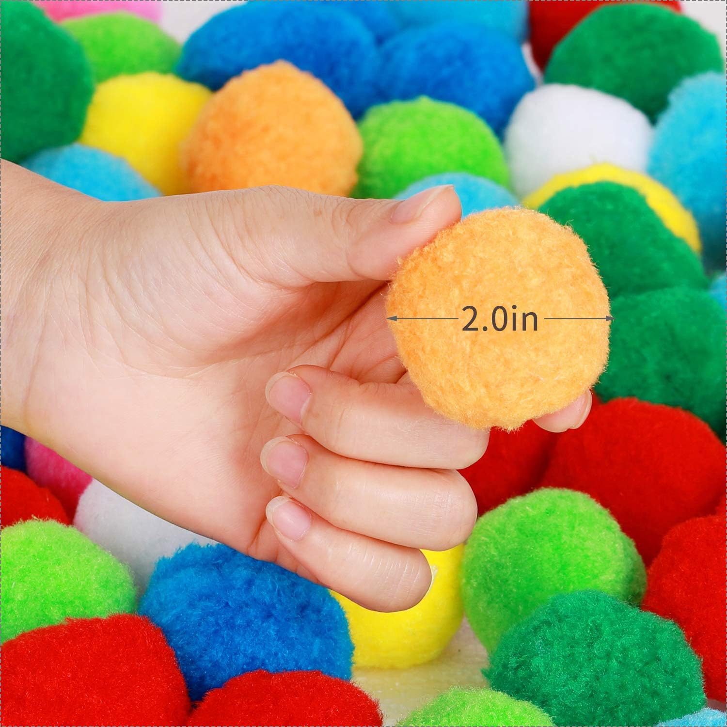 Very Large Assorted Pom Poms for DIY Creative Crafts Decorations, Assorted Colors (100Pack 2 Inch): Arts, Crafts & Sewing