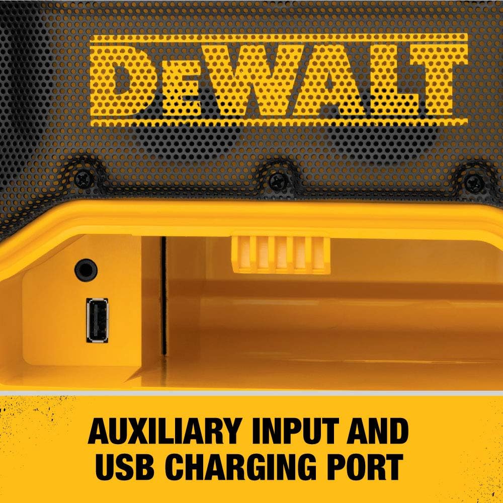 DEWALT 20V MAX Portable Radio & Battery Charger, Bluetooth (DCR025) - - 
