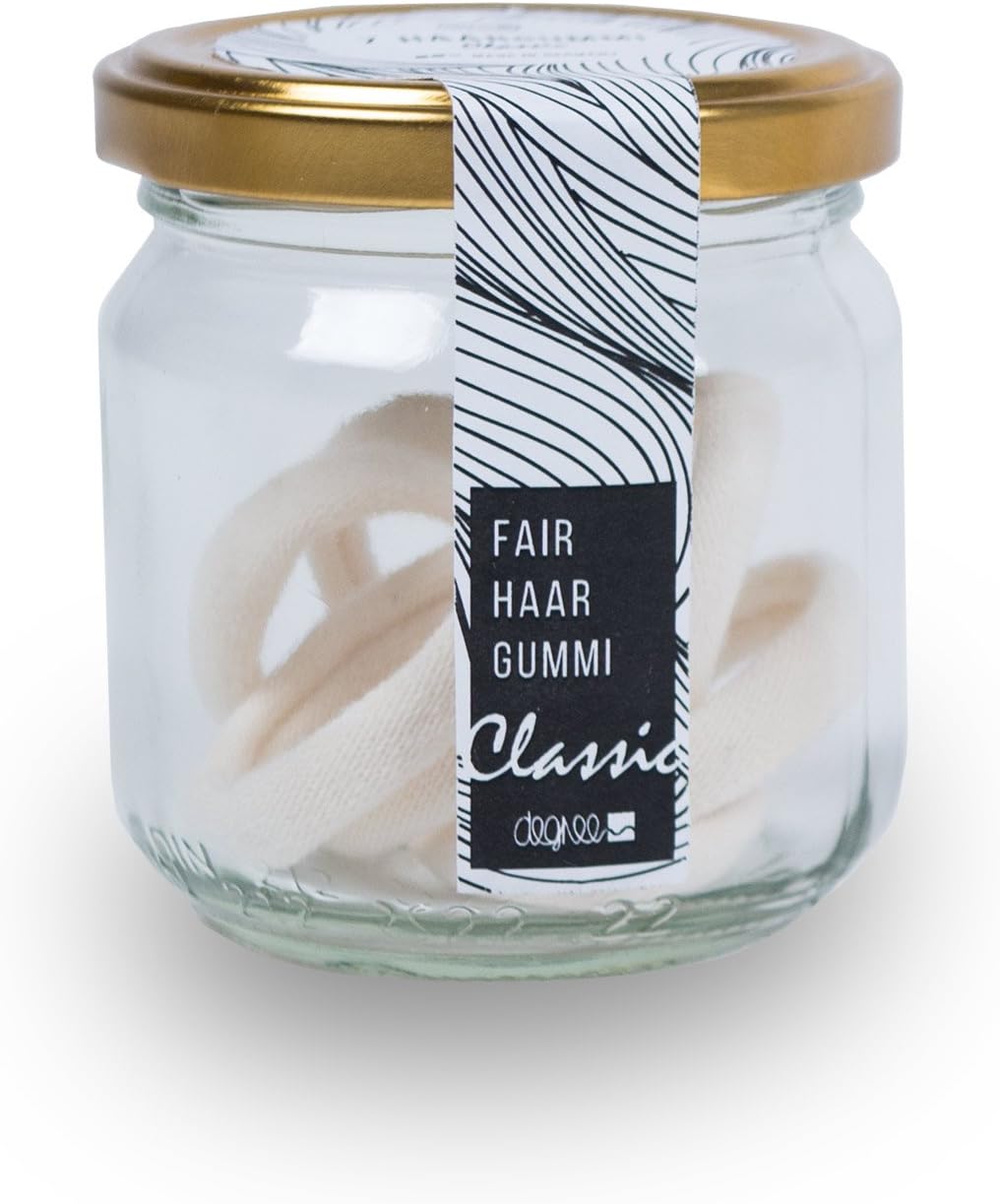 degreeSustainable Hair Bobbles | Fairhair 7 Glass Beige | Made from Organic Cotton Made in the EU